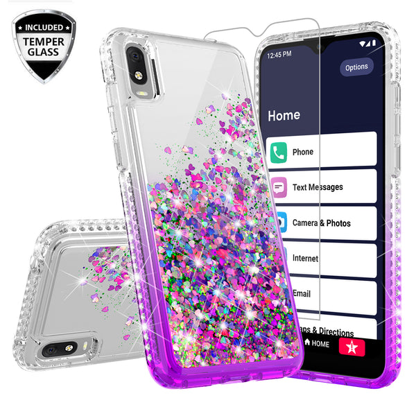 clear liquid phone case for alcatel jitterbug smart 3 - purple - www.coverlabusa.com