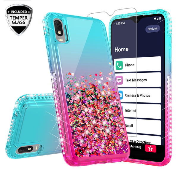 glitter phone case for alcatel jitterbut smart 3 - teal/pink gradient - www.coverlabusa.com