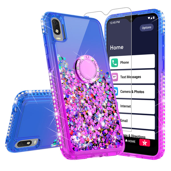 glitter phone case for alcatel jitterbug smart 3 - blue/purple gradient - www.coverlabusa.com
