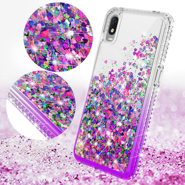 clear liquid phone case for alcatel jitterbug smart 3 - purple - www.coverlabusa.com