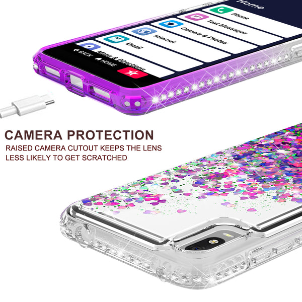 clear liquid phone case for alcatel jitterbug smart 3 - purple - www.coverlabusa.com