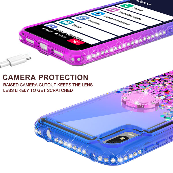 glitter phone case for alcatel jitterbug smart 3 - blue/purple gradient - www.coverlabusa.com