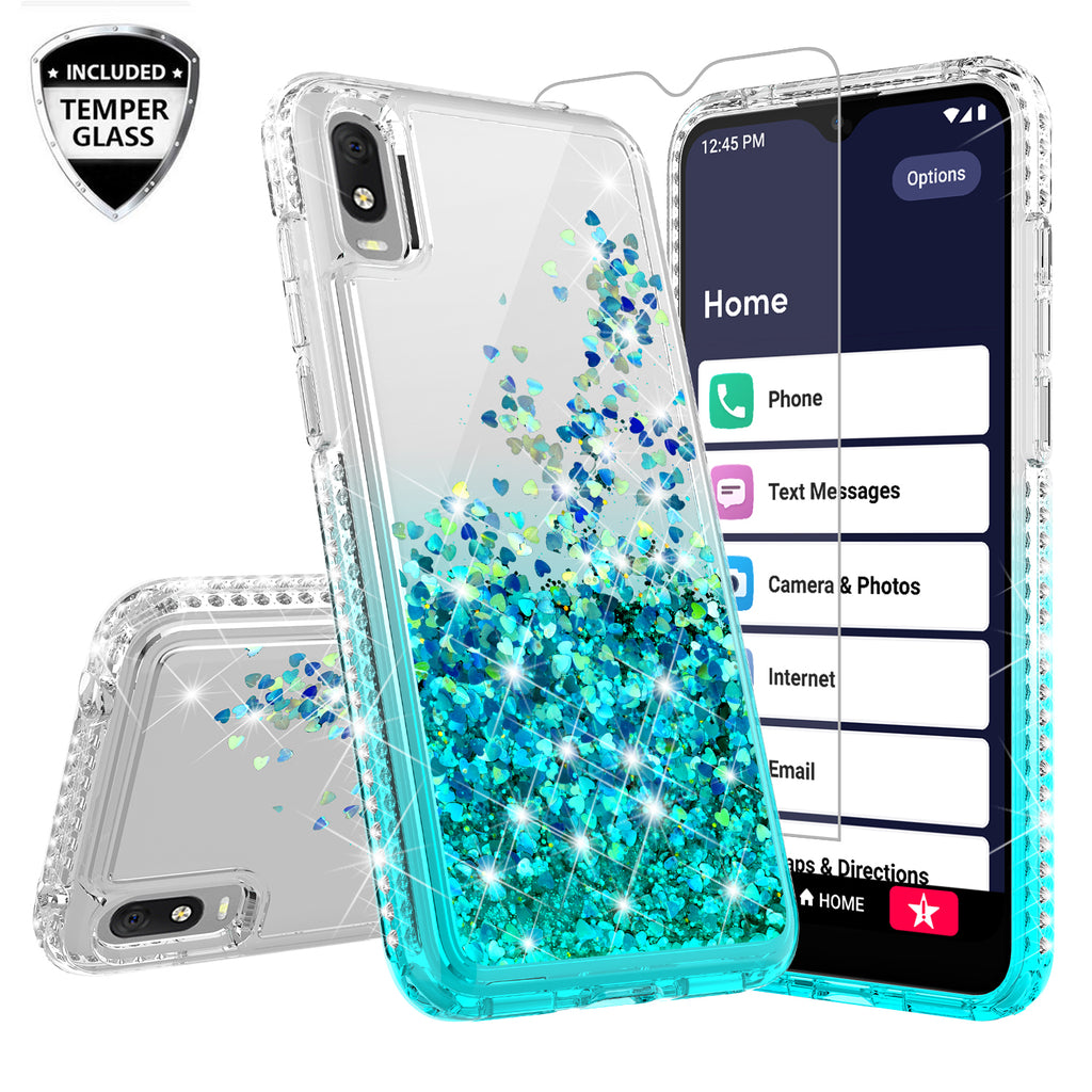 clear liquid phone case for alcatel jitterbug smart 3 - teal - www.coverlabusa.com