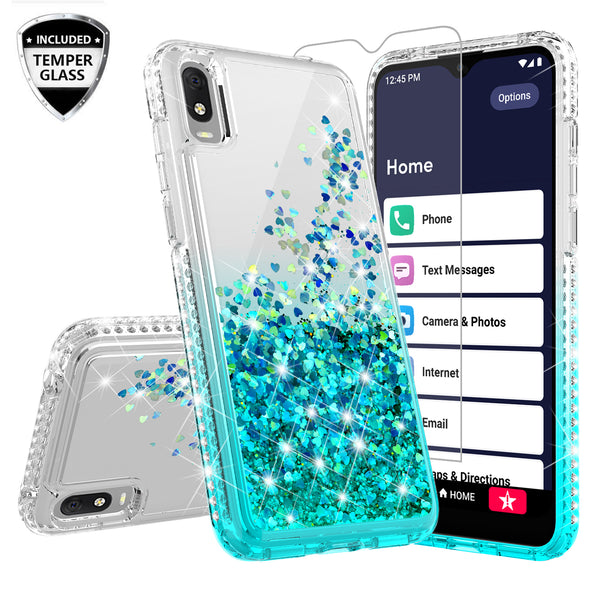clear liquid phone case for alcatel jitterbug smart 3 - teal - www.coverlabusa.com