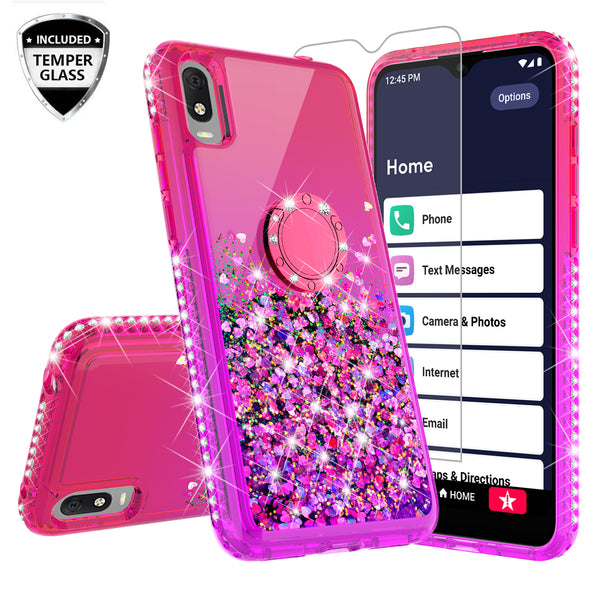 glitter phone case for alcatel jitterbug smart 3 - hot pink/purple gradient - www.coverlabusa.com