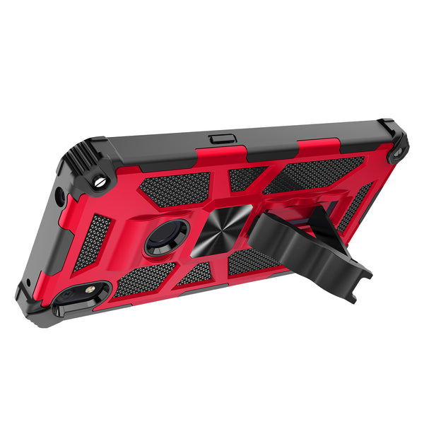 ring car mount kickstand hyhrid phone case for alcatel lumos/at&t alcatel axel - red - www.coverlabusa.com