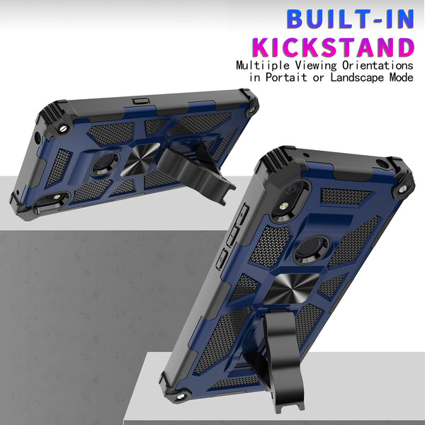 ring car mount kickstand hyhrid phone case for alcatel lumos/at&t alcatel axel - red - www.coverlabusa.com