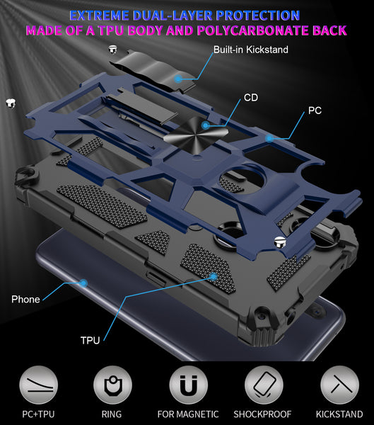 ring car mount kickstand hyhrid phone case for alcatel lumos/at&t alcatel axel - red - www.coverlabusa.com
