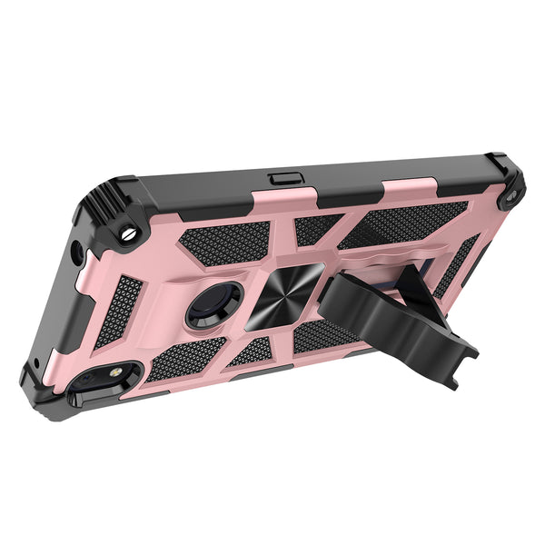 ring car mount kickstand hyhrid phone case for alcatel lumos/at&t alcatel axel - rose gold - www.coverlabusa.com