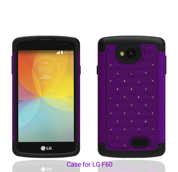 F60 Rhinestone Case - Purple/Black - www.coverlabusa.com