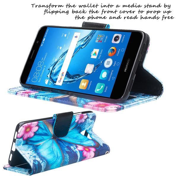 Huawei Ascend XT 2 Wallet Case - Blue Butterfly - www.coverlabusa.com