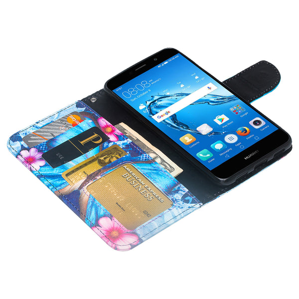 Huawei Ascend XT 2 Wallet Case - Blue Butterfly - www.coverlabusa.com