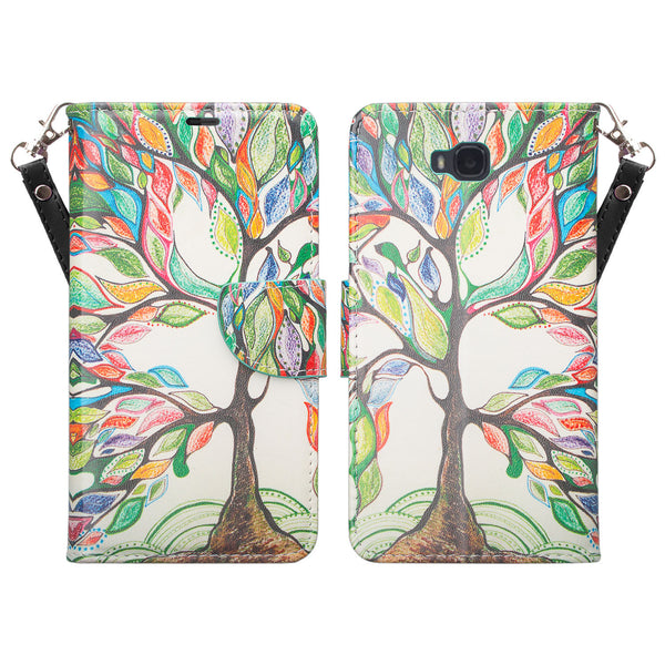 huawei ascend xt leather wallet case - colorful tree - www.coverlabusa.com