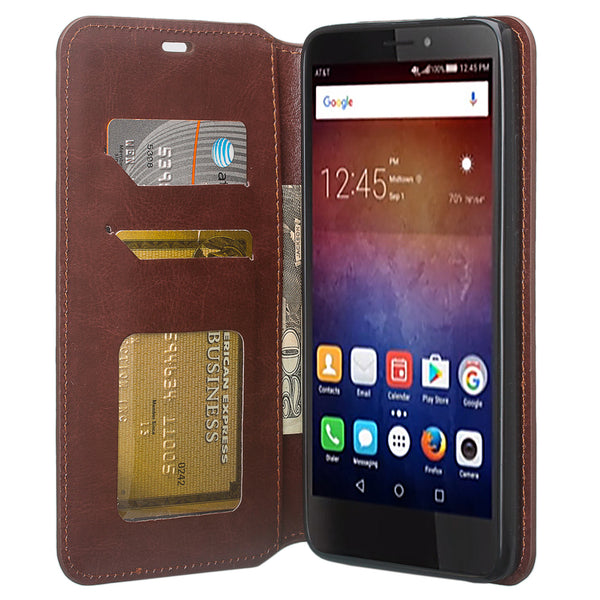 Huawei Ascend Xt leather wallet case - brown - www.coverlabusa.com