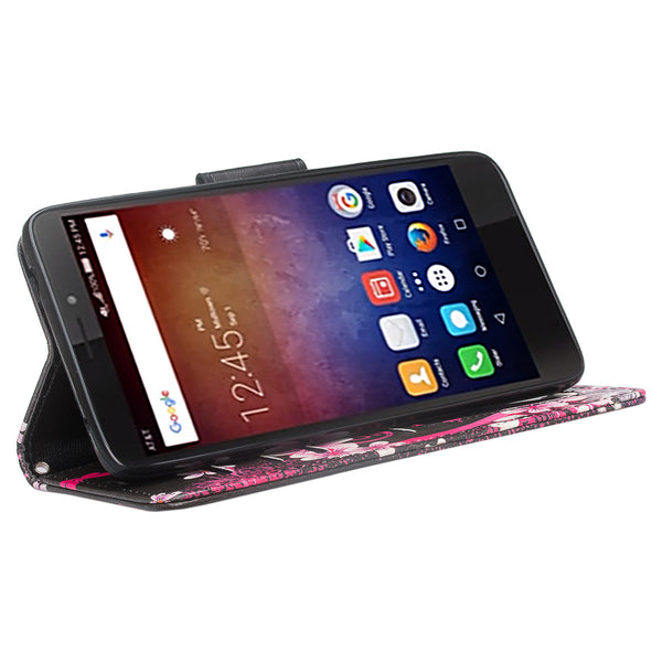 huawei ascend xt leather wallet case - heart butterflies - www.coverlabusa.com