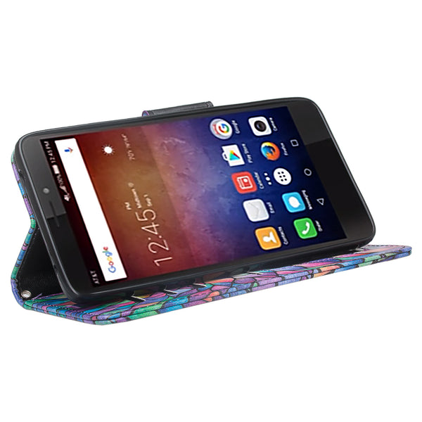 huawei ascend xt leather wallet case - rainbow flower - www.coverlabusa.com