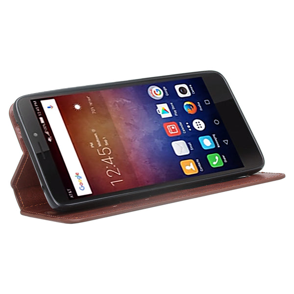 Huawei Ascend Xt leather wallet case - brown - www.coverlabusa.com