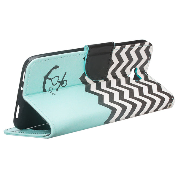huawei ascend xt leather wallet case - teal anchor - www.coverlabusa.com