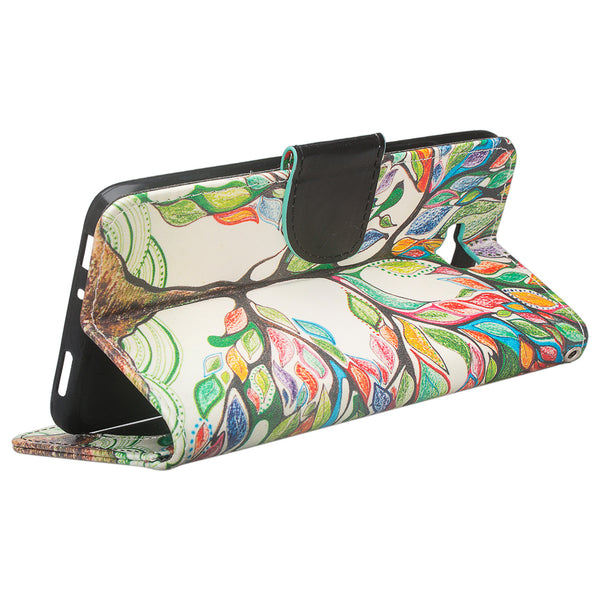 huawei ascend xt leather wallet case - colorful tree - www.coverlabusa.com