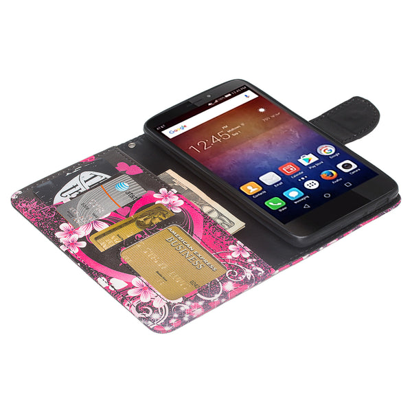 huawei ascend xt leather wallet case - heart butterflies - www.coverlabusa.com
