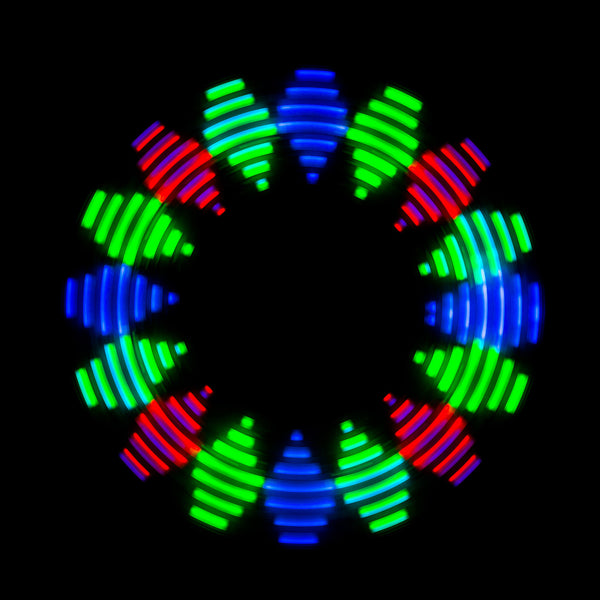 Advanced LED Light Fidget Spinner - Hand Spin Focus Toy, Stress Anxiety Relief, EDC Toy - Black