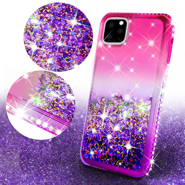 glitter phone case for apple iphone 11 pro - hot pink/purple gradient - www.coverlabusa.com