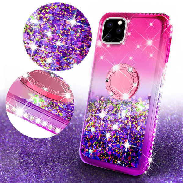 glitter phone case for apple iphone 11 - hot pink/purple gradient - www.coverlabusa.com