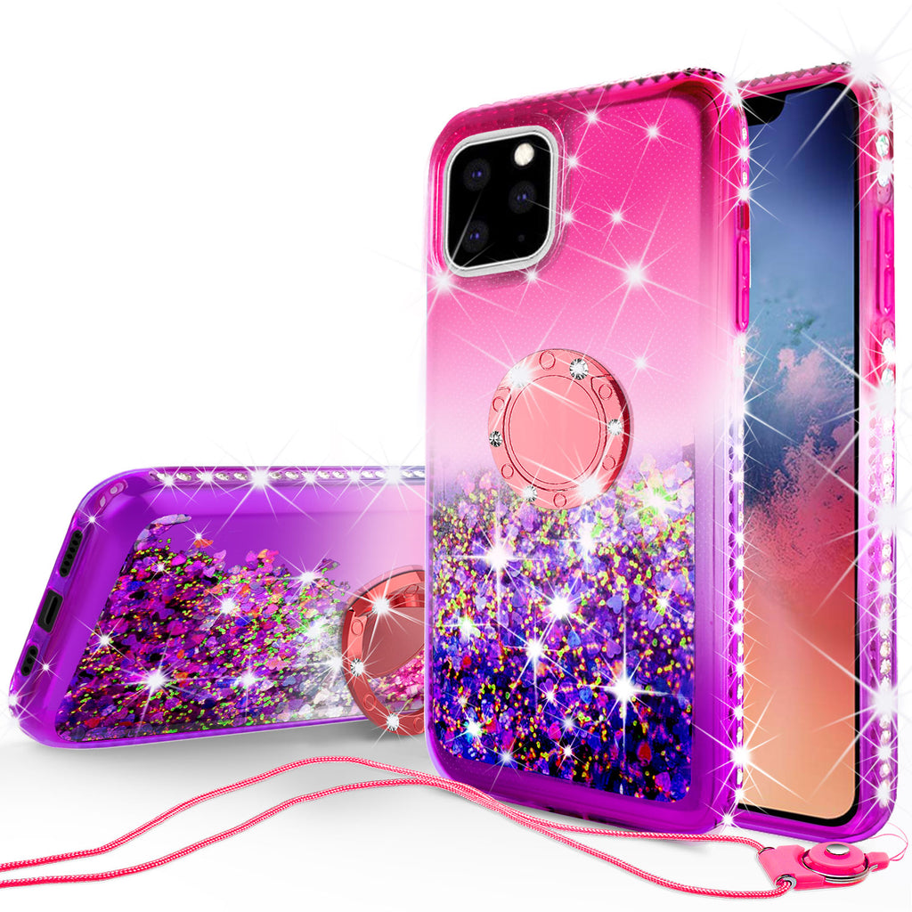 glitter phone case for apple iphone 11 - hot pink/purple gradient - www.coverlabusa.com