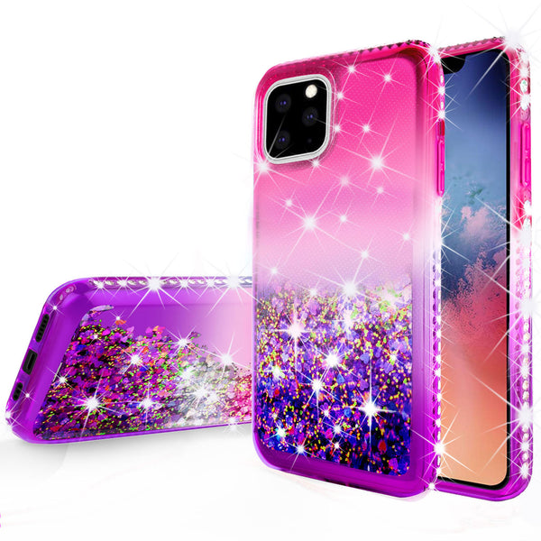glitter phone case for apple iphone 11 pro - hot pink/purple gradient - www.coverlabusa.com