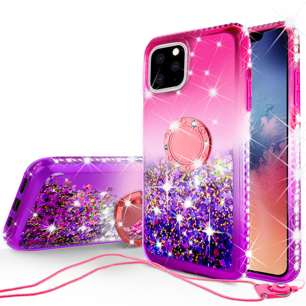 glitter phone case for apple iphone 11 - hot pink/purple gradient - www.coverlabusa.com