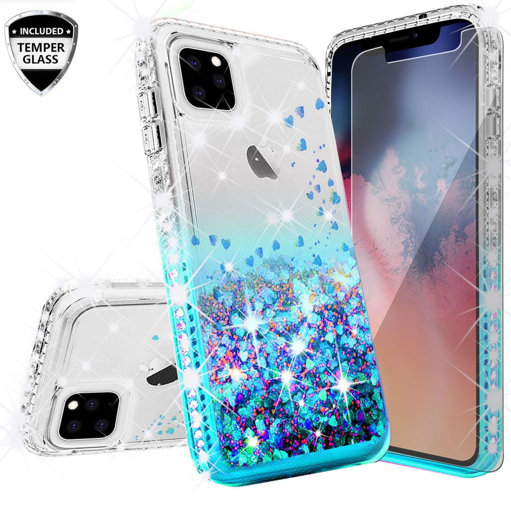 clear liquid phone case for apple iphone 11 - teal - www.coverlabusa.com