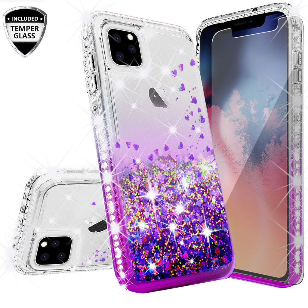 clear liquid phone case for apple iphone 11 pro max - purple - www.coverlabusa.com