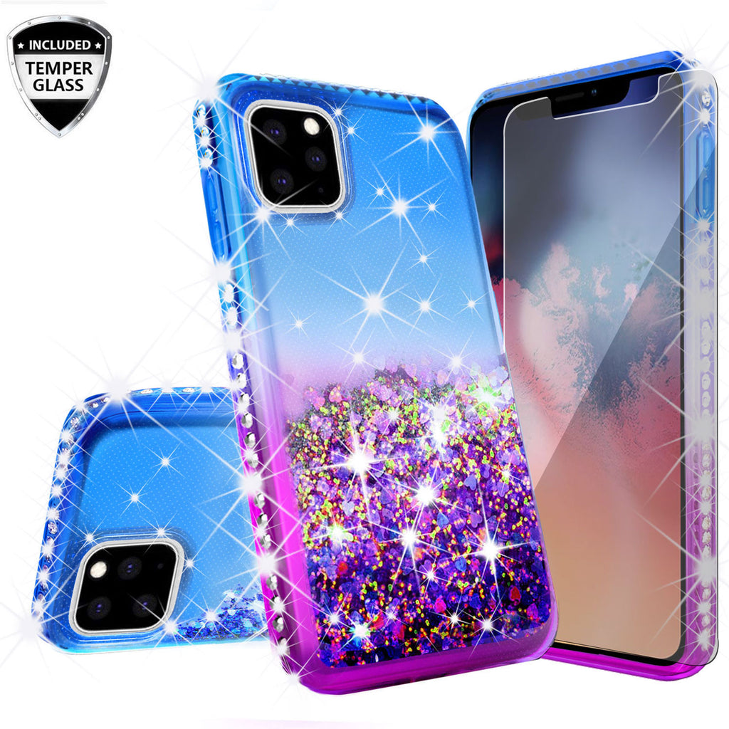 glitter phone case for apple iphone 12 pro max - blue/purple gradient - www.coverlabusa.com