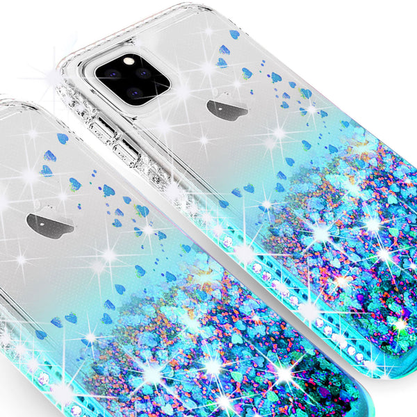 clear liquid phone case for apple iphone 11 - teal - www.coverlabusa.com
