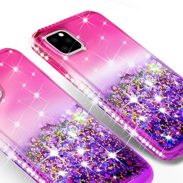 glitter phone case for apple iphone 11 pro max - hot pink/purple gradient - www.coverlabusa.com