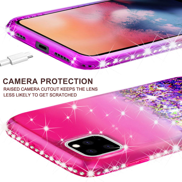 glitter phone case for apple iphone 12 pro - hot pink/purple gradient - www.coverlabusa.com