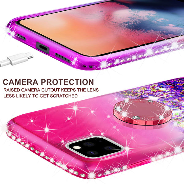glitter phone case for apple iphone 11 - hot pink/purple gradient - www.coverlabusa.com