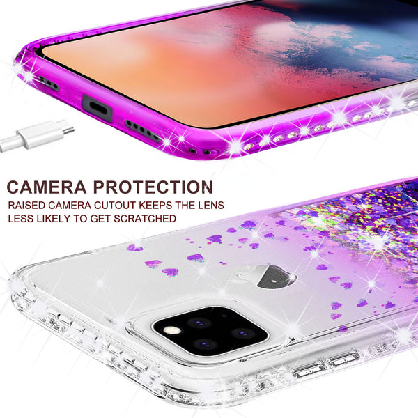 clear liquid phone case for apple iphone 11 pro max - purple - www.coverlabusa.com