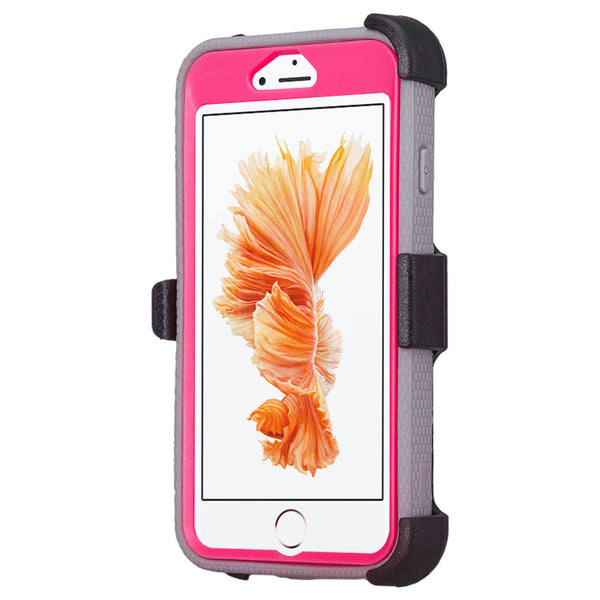 Apple iPhone 7 Plus Case | Heavy Duty 3-in-1 Defender Holster Shell Combo | Pink - www.coverlabusa.com