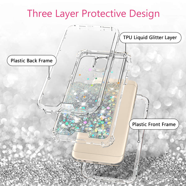 hard clear glitter phone case for samsung galaxy j3 2018 - clear - www.coverlabusa.com