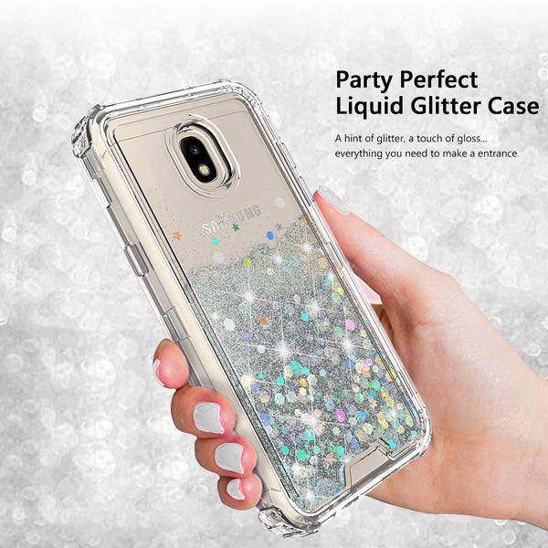 hard clear glitter phone case for samsung galaxy j3 2018 - clear - www.coverlabusa.com