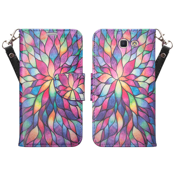 Samsung J7(2017), J7 Sky Pro, J7 V, J7 Perx Wallet Case - rainbow flower - www.coverlabusa.com