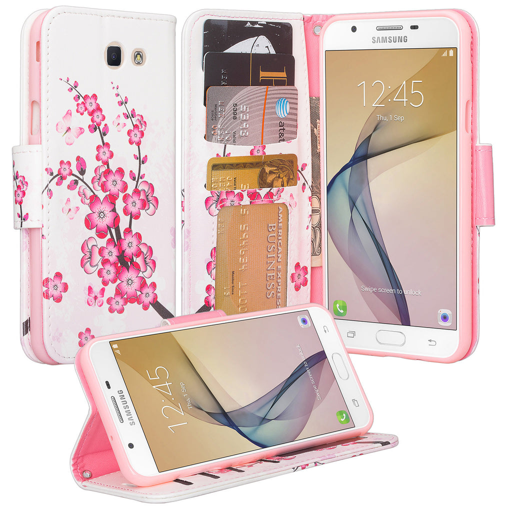 Samsung J7(2017), J7 Sky Pro, J7 V, J7 Perx Wallet Case - cherry blossom - www.coverlabusa.com