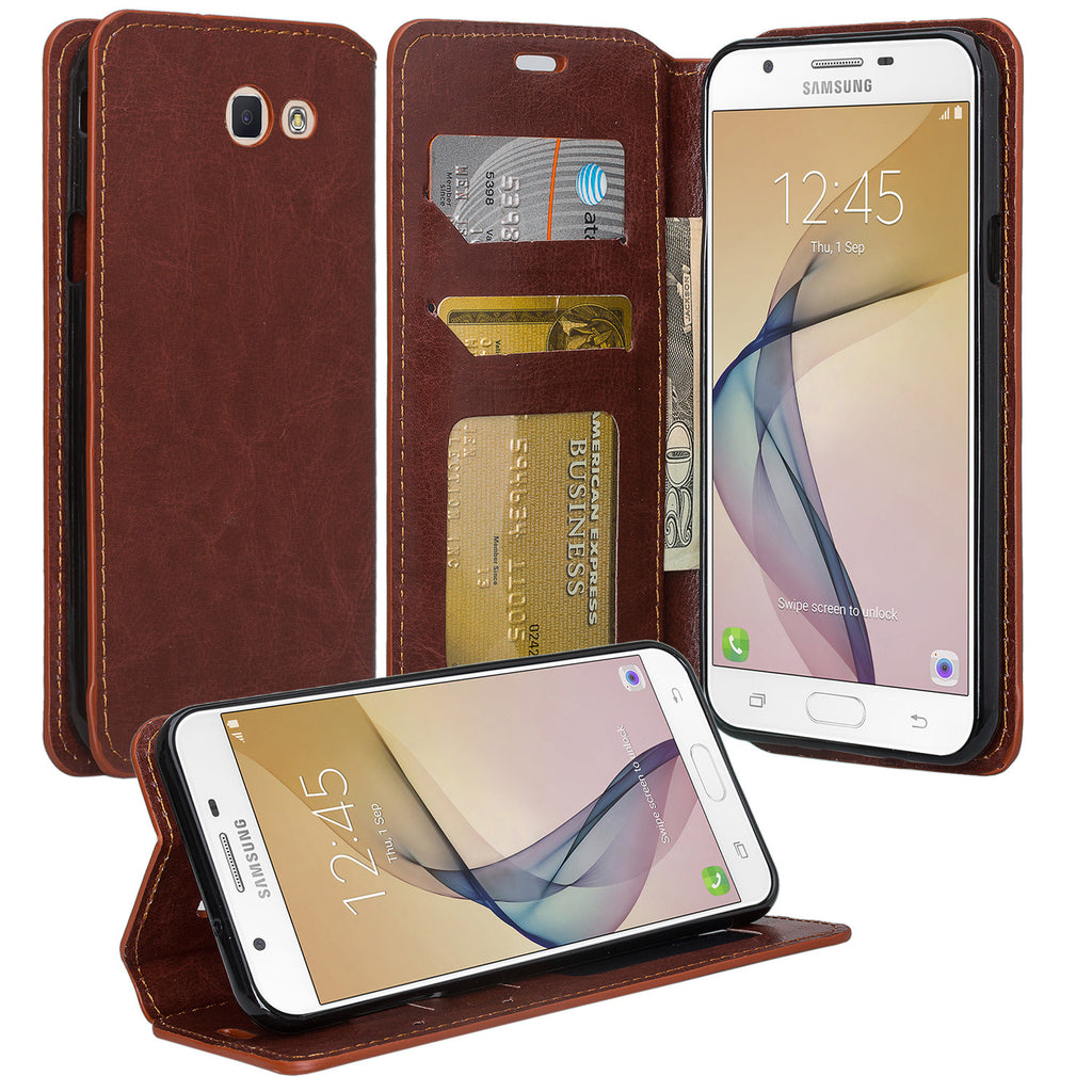 Samsung J7(2017), J7 Sky Pro, J7 V, J7 Perx Wallet Case - brown - www.coverlabusa.com
