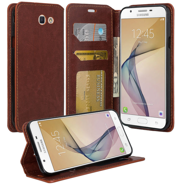 Samsung J7(2017), J7 Sky Pro, J7 V, J7 Perx Wallet Case - brown - www.coverlabusa.com