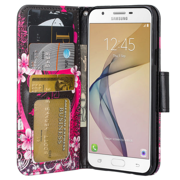 Samsung J7(2017), J7 Sky Pro, J7 V, J7 Perx Wallet Case - heart butterflies - www.coverlabusa.com