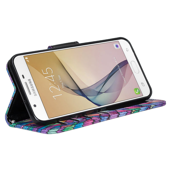 Samsung J7(2017), J7 Sky Pro, J7 V, J7 Perx Wallet Case - rainbow flower - www.coverlabusa.com
