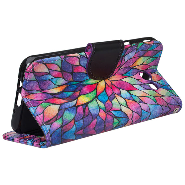 Samsung J7(2017), J7 Sky Pro, J7 V, J7 Perx Wallet Case - rainbow flower - www.coverlabusa.com