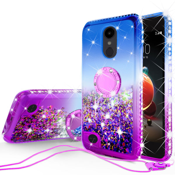 glitter ring phone case for lg aristo 2 - blue gradient - www.coverlabusa.com
