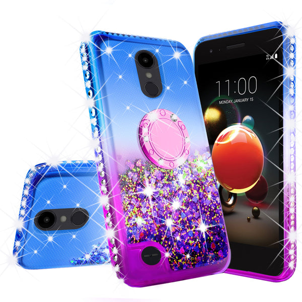 glitter ring phone case for lg aristo 2 - blue gradient - www.coverlabusa.com